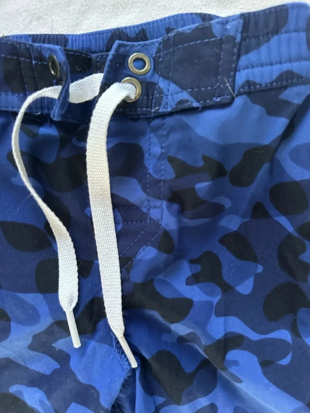 Hanna Andersson Boys Swim Trunks Size 3 Blue Camo Elastic Waist Board Shorts